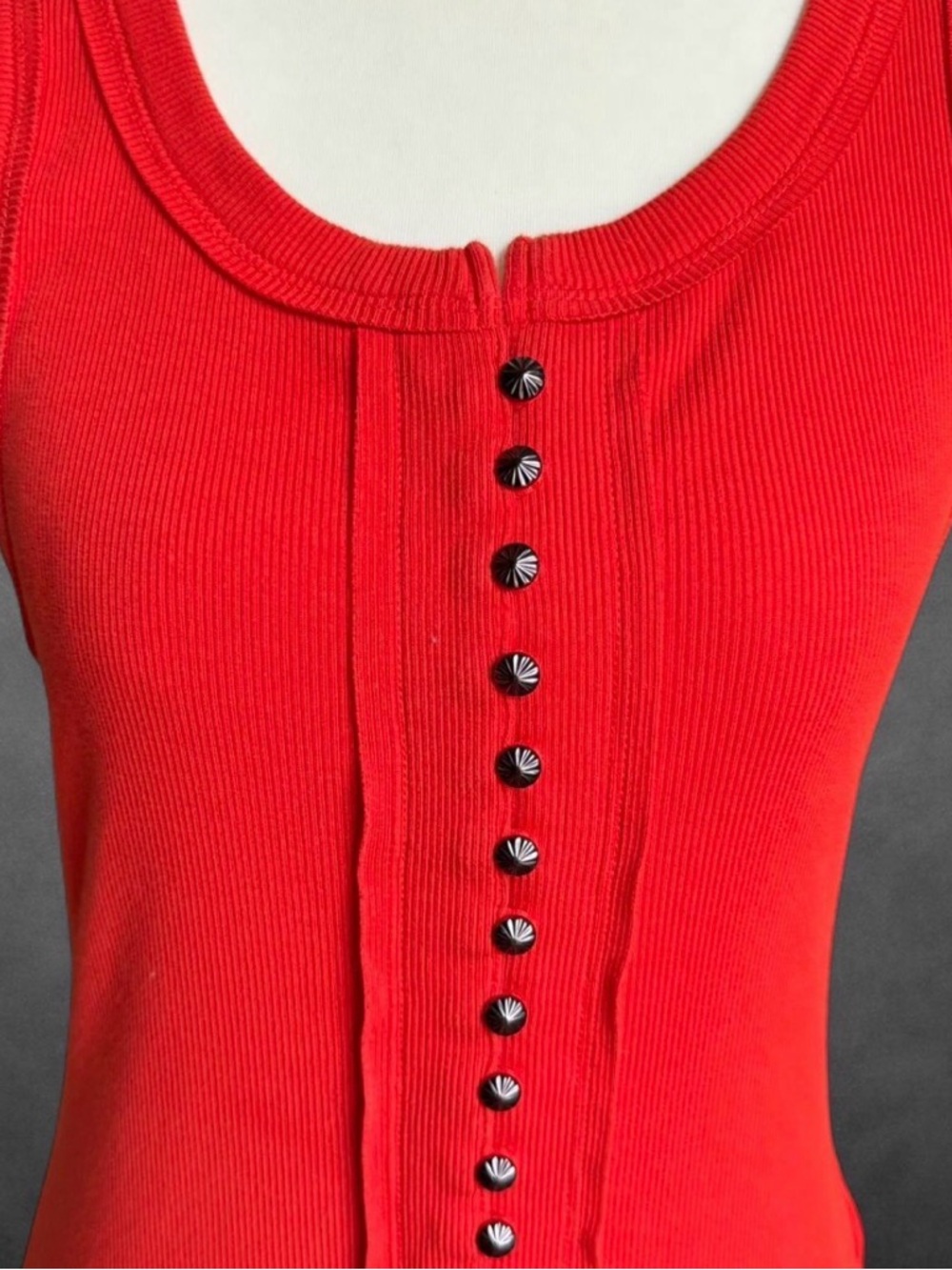 Idyllwind Red Ribbed Tank Top Western Fitted - Size XS - Picture 2 of 7